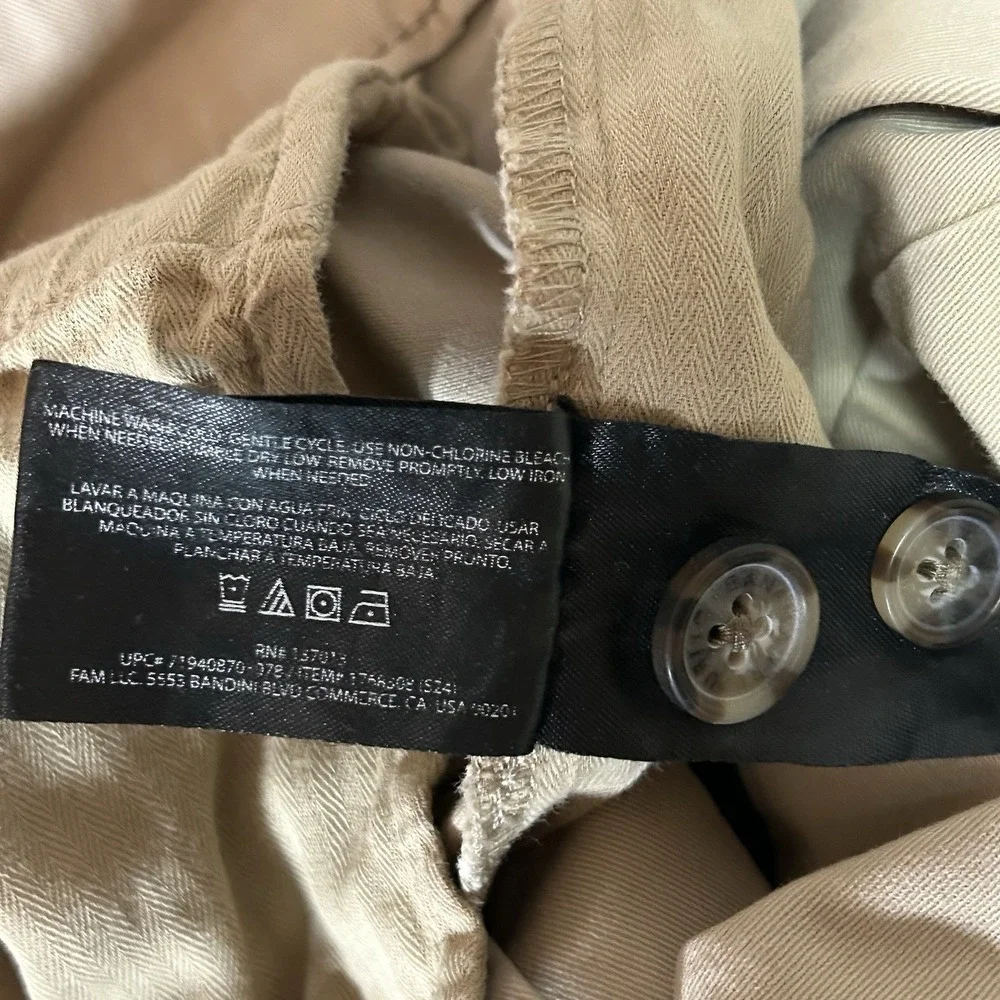 Banana Republic Men's Chino Pants 36x32 Khaki Beige Stretch Flat Front